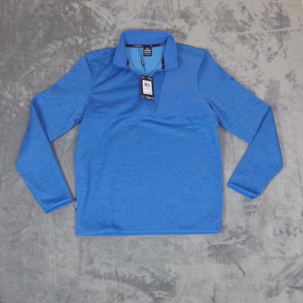 Under Armour Drive Storm Fleece Golf Pullover Mens M Blue 1/2 Zip 6005671